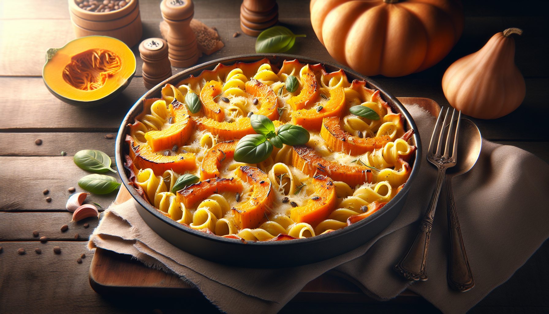 pasta al forno con zucca